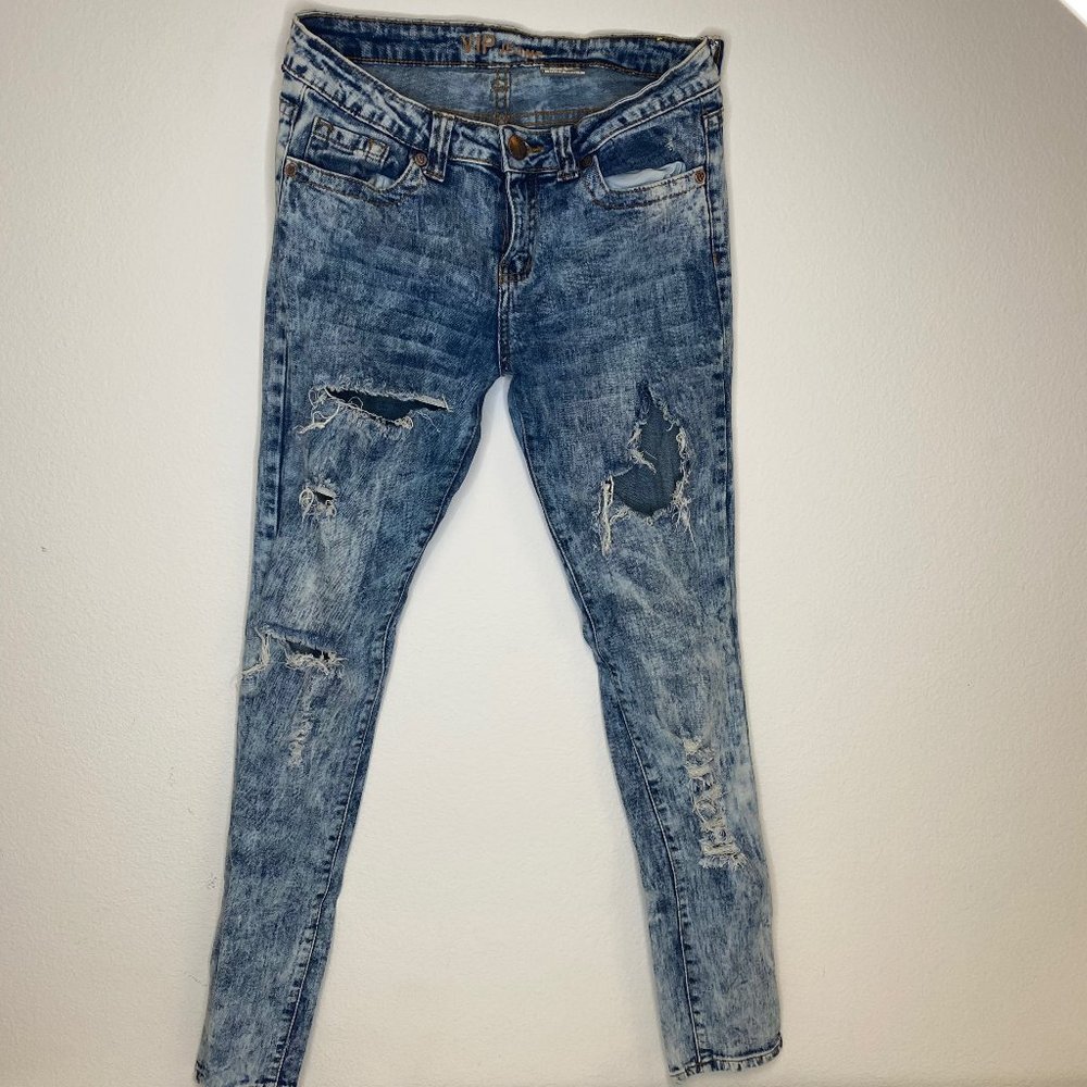 Distressed Acid Wash Pants